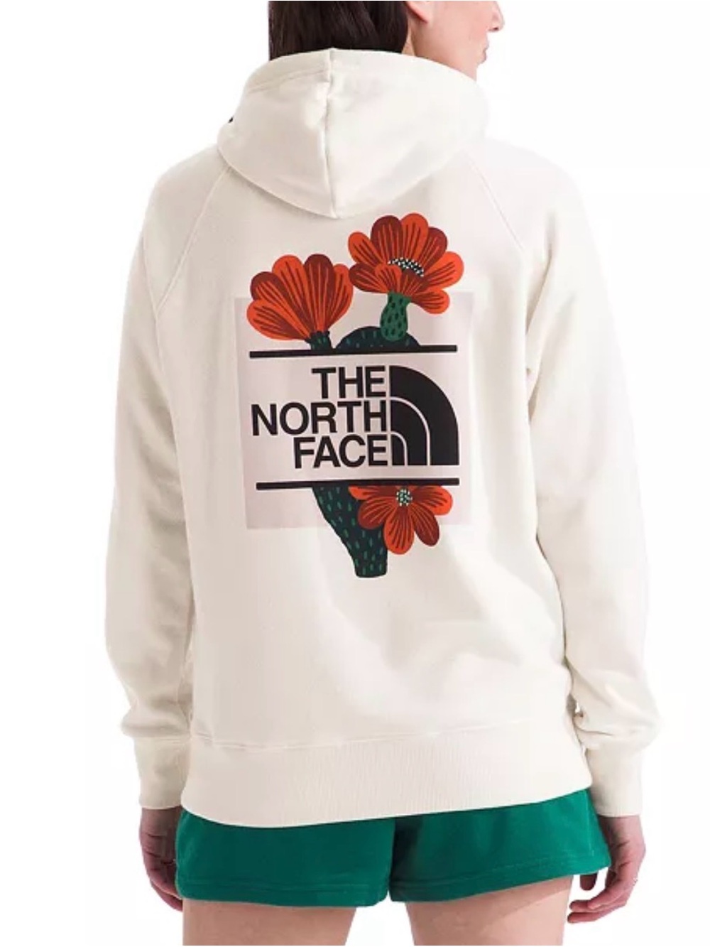 The North Face Cream Pullover with Red Floral & Green Accents flowers women’s XL